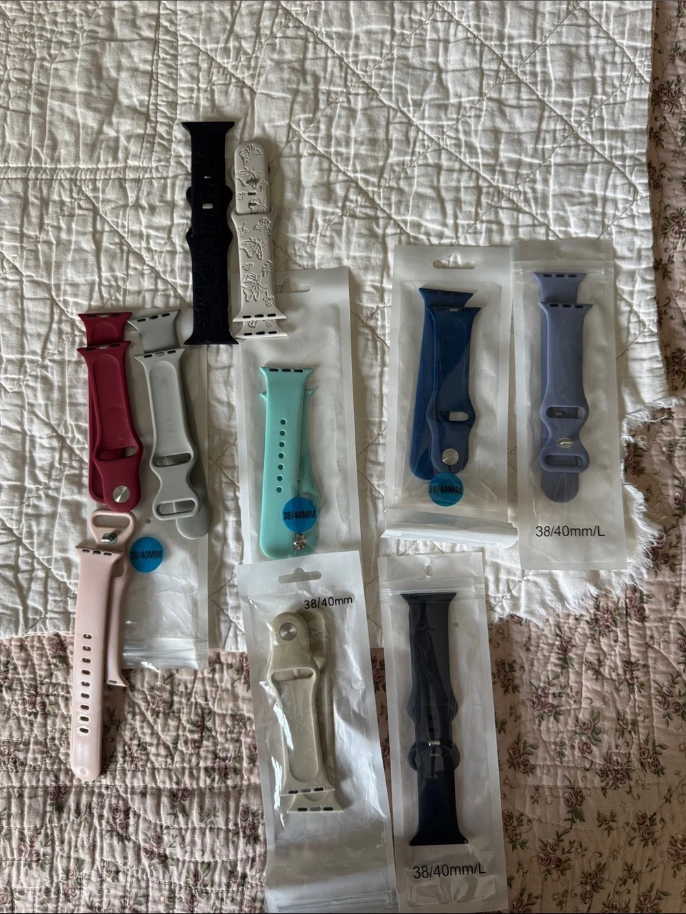 Silicone Replacement Smartwatch Bands Pack — Multiple Colors for 38/40mm Watches